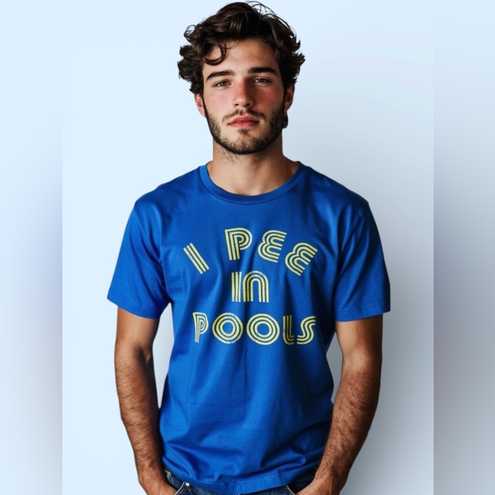 💟Adult | “I PEE IN POOLS” Vibrant Blue Tee
